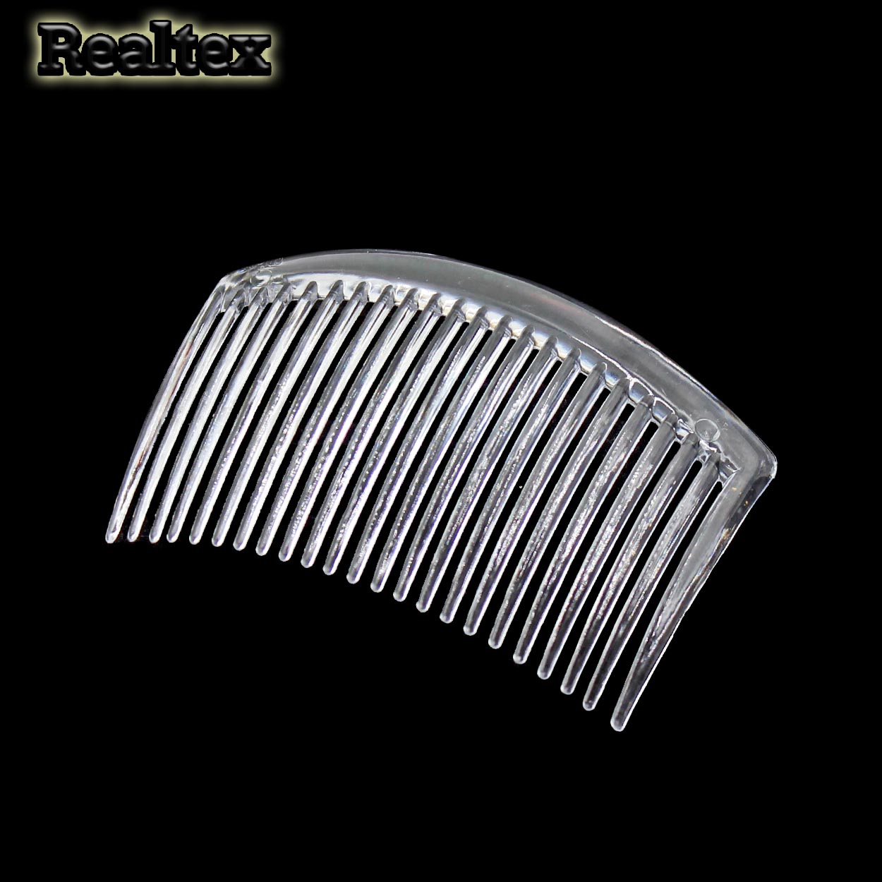 Гребень "Реалтекс" пластик.  88*52мм 23 зубчика (10шт) цв.прозрачный
