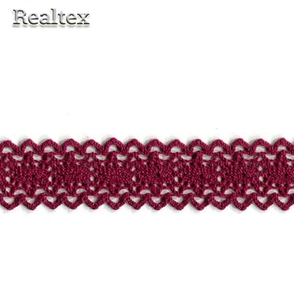 Кружево вязаное  25мм 25.01.079 цв.17 бордовый