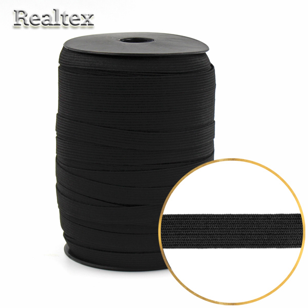 Резинка-вздержка Realtex 10мм (100м) цв.черный 