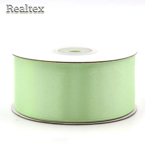 Лента атласная 38мм Realtex (32.9м) цв.171 светло-салатовый