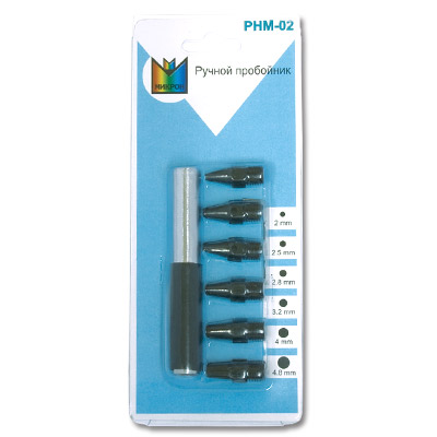 Набор пробойников ручной PHM-02 (6 насадок) "Micron"