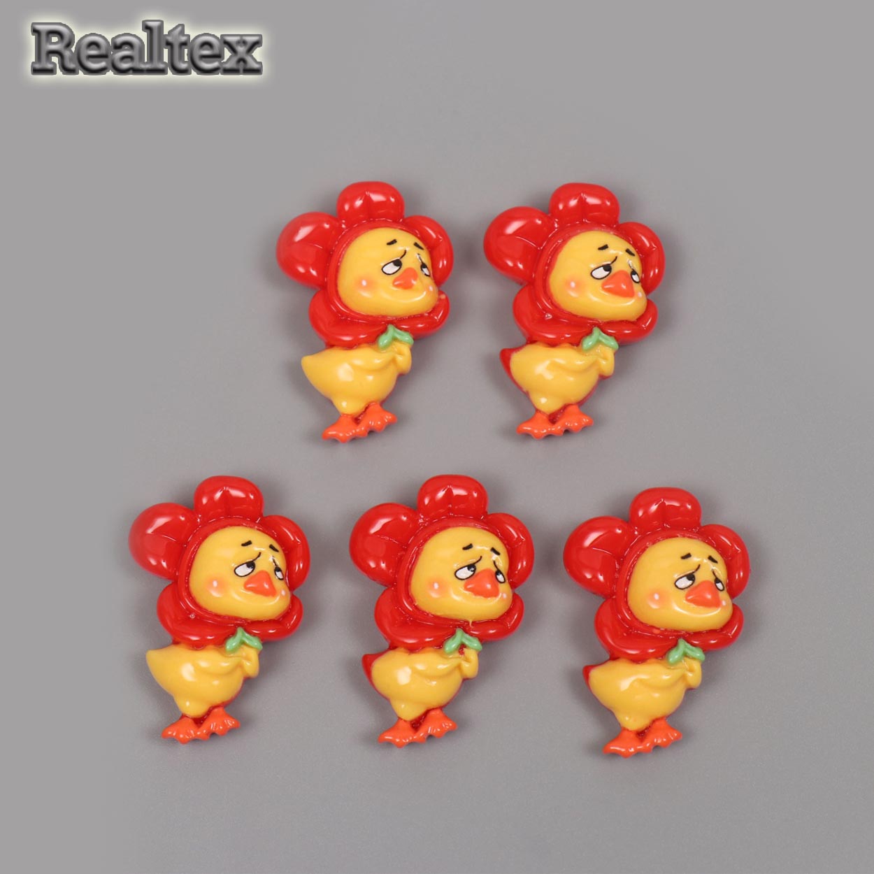 Декор для творчества пластик 10716288 "Утенок в цветной шапке" 