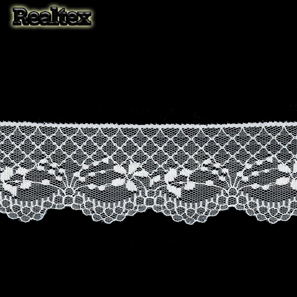 Кружево капроновое Realtex  60мм SC 9609 (25м) цв.белый