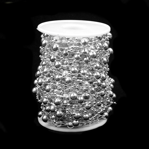 Бусины тесьма Realtex 3мм+8мм цв.S-1 серебро