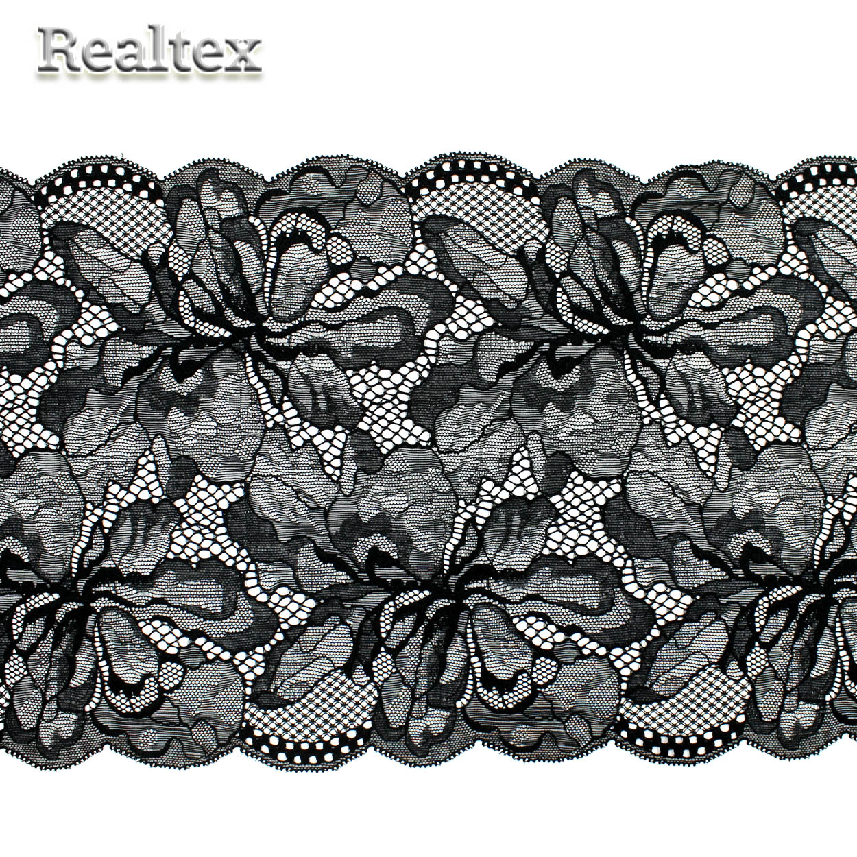Кружево стрейч 205мм TBY 22.2 цв.чёрный