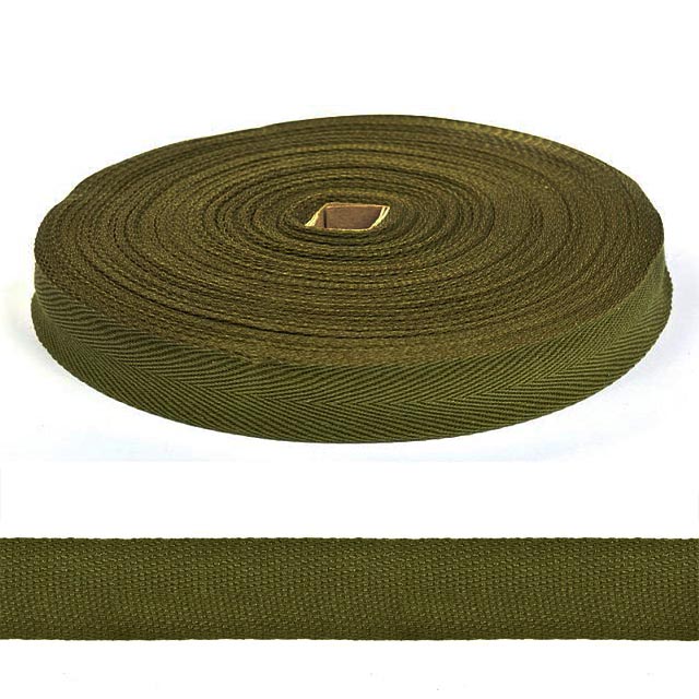 Тесьма киперная 20мм ЛКЭ (20ХХ-50) 1,9гр/см х/б цв.хаки