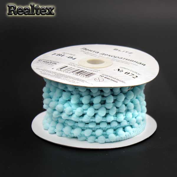 Тесьма декоративная FBL-04 10мм "Blitz" цв.072 тёмно-голубой