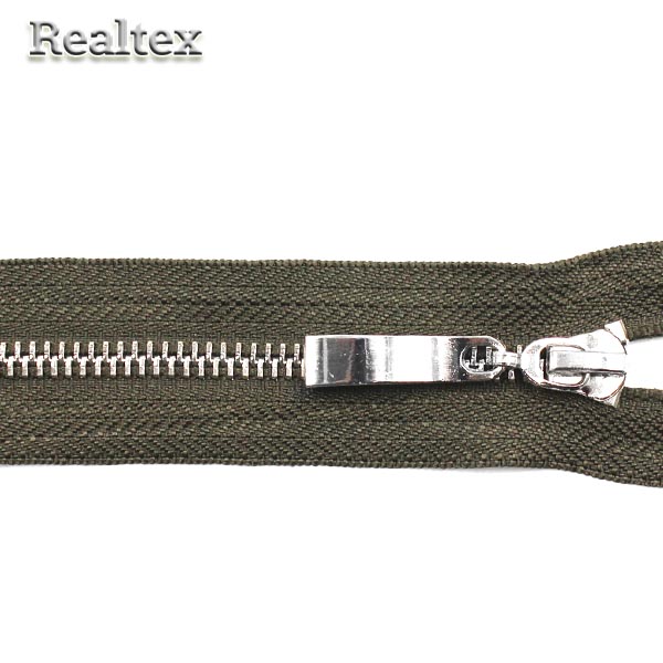 Молния металл Т.5 75см Б разьемная цв.никель/078 хаки