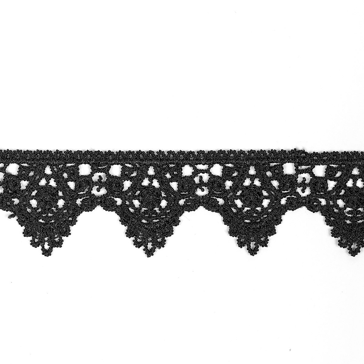 Кружево гипюр  26мм TBY 0798 (27м) цв.чёрный