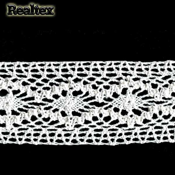 Кружево вязаное  58мм 58.01.055 (25м) цв.01 белый