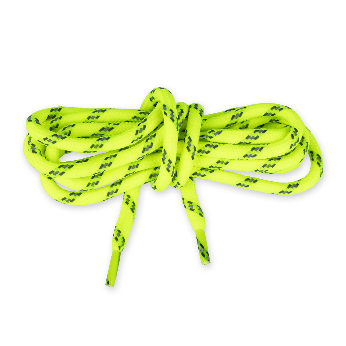 Шнурки со светоотражающей полосой 48т6/120 6мм 120см (5пар) цв.жёлтый неон