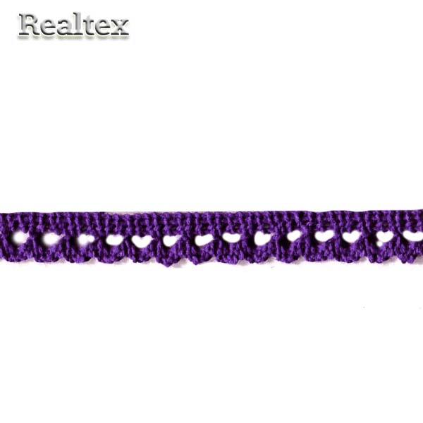 Кружево вязаное  12мм 12.01.086 цв.28 фиолетовый
