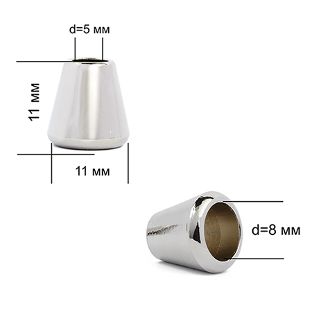 Наконечник металлический OR.0305-5347 10,85*11,04мм (20шт) цв.никель