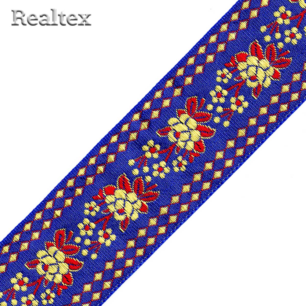 Тесьма жакардовая 50мм с3379г17 рис.9847 (25м) цв.синий