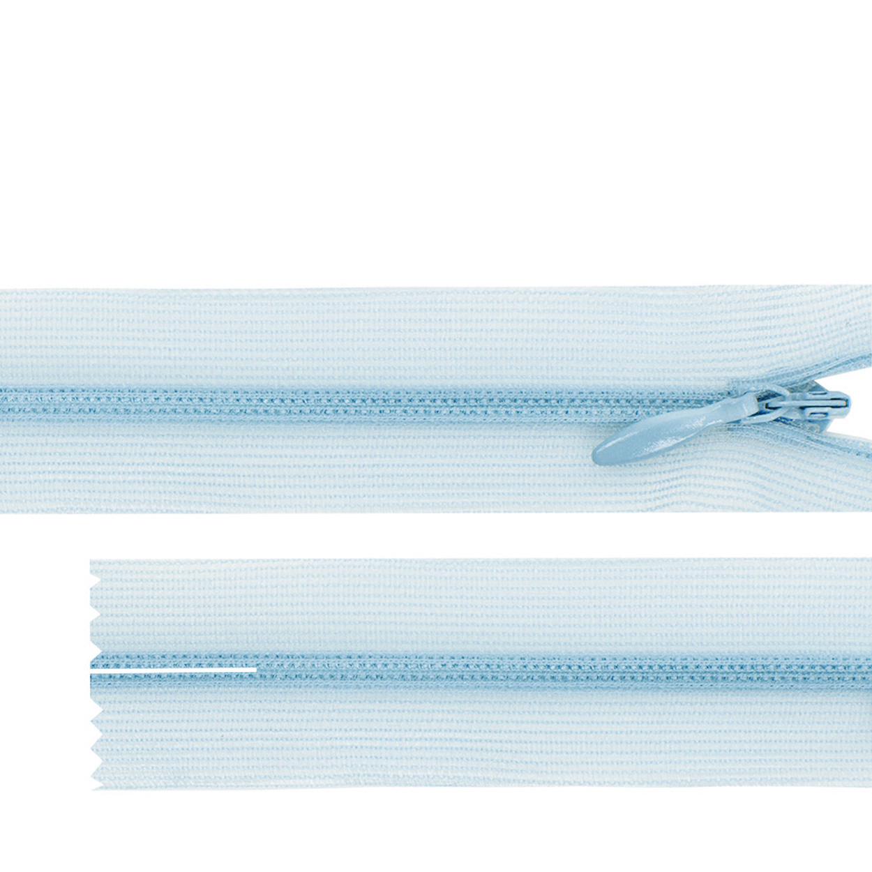 Молния потайная G010S на сетчатой тесьме 50см цв.353 серо-голубой