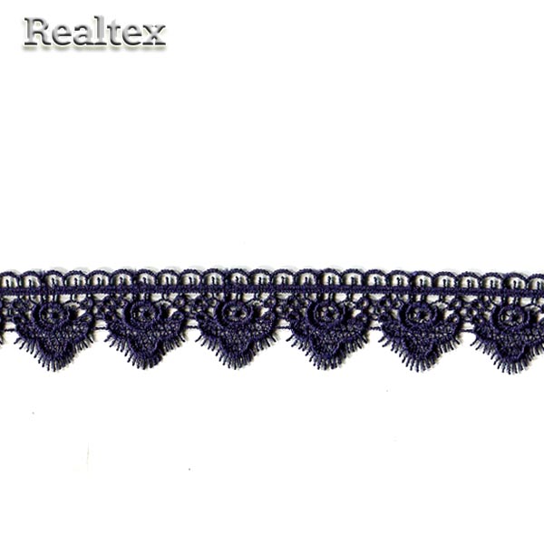 Кружево  гипюр  Realtex  30мм LF-6668 цв.05 темно-синий  