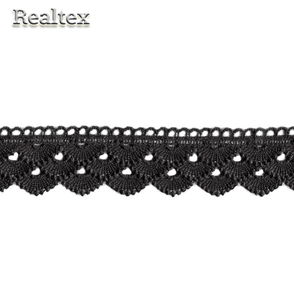 Кружево  гипюр  Realtex  40мм LF-1925 цв.01 чёрный  