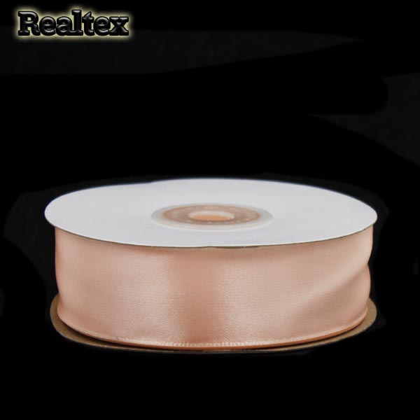 Лента атласная 25мм Realtex (27,4м) цв.007 светло-персиковый