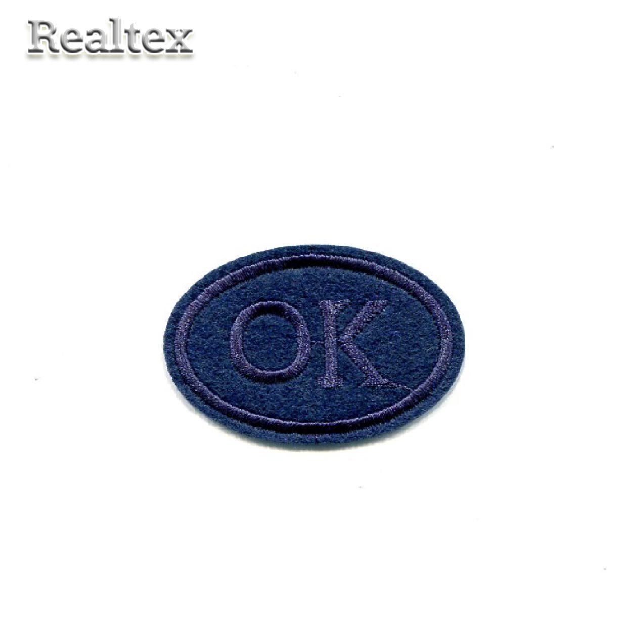 Термоаппликации Realtex "OK" 3.0*2,0см цв.темно-синий