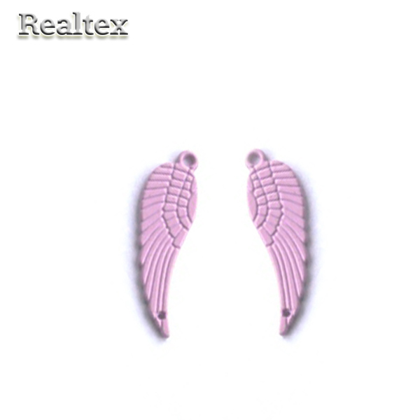 Подвеска металл 4988 "Крыло" 10*25мм (2шт) цв.розовый