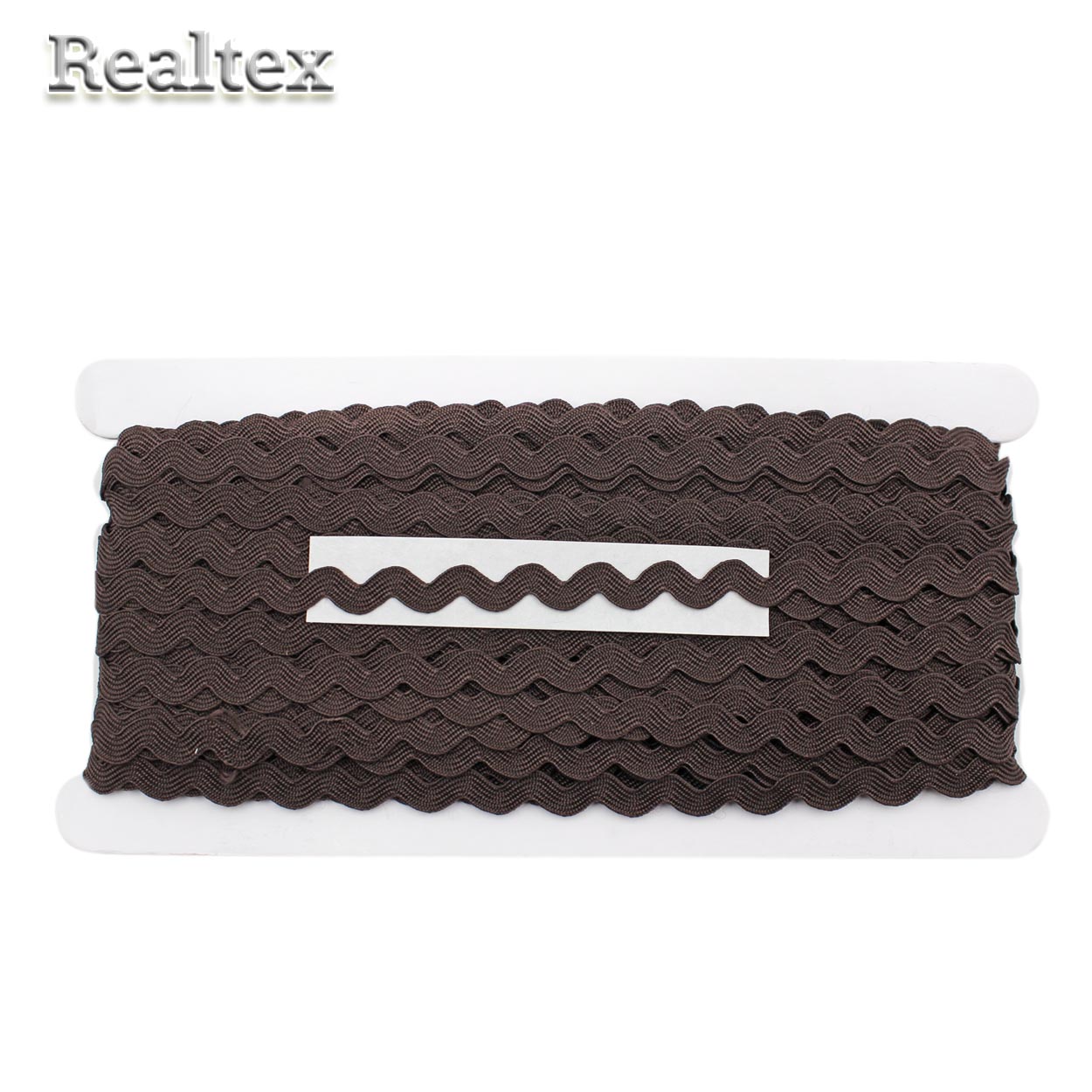 Тесьма Realtex "Вьюнчик" 5мм цв.JN023 темно-коричневый