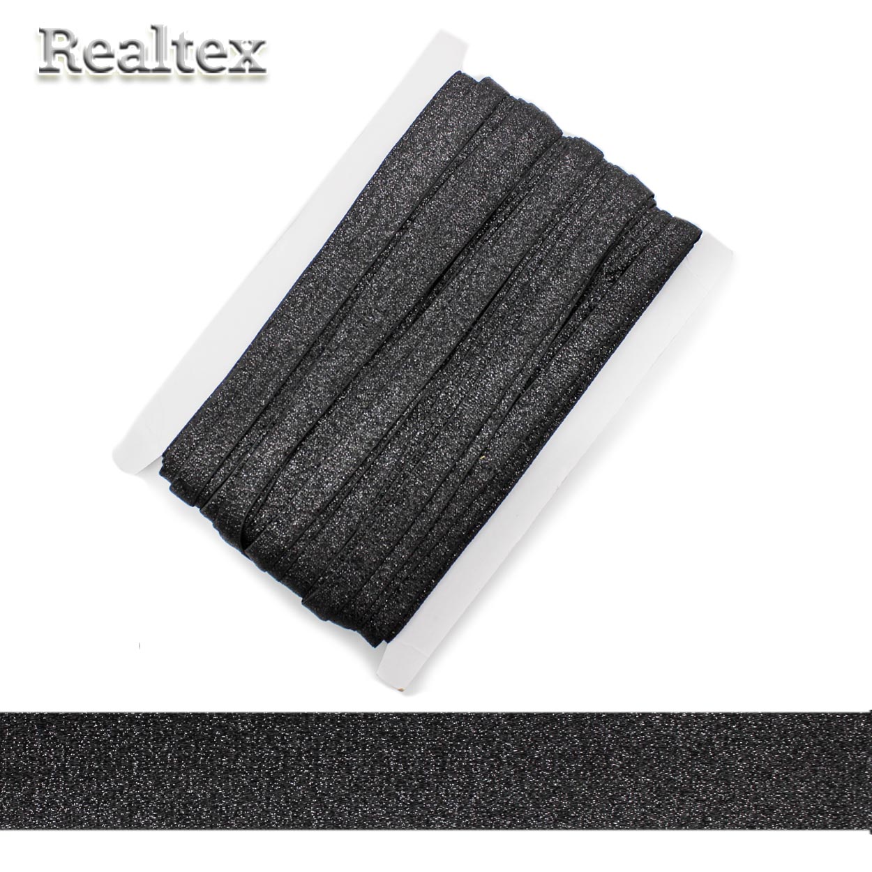 Резинка Реалтекс декоративная 10мм R-235 с люрексом (27,4,8м) цв.черный