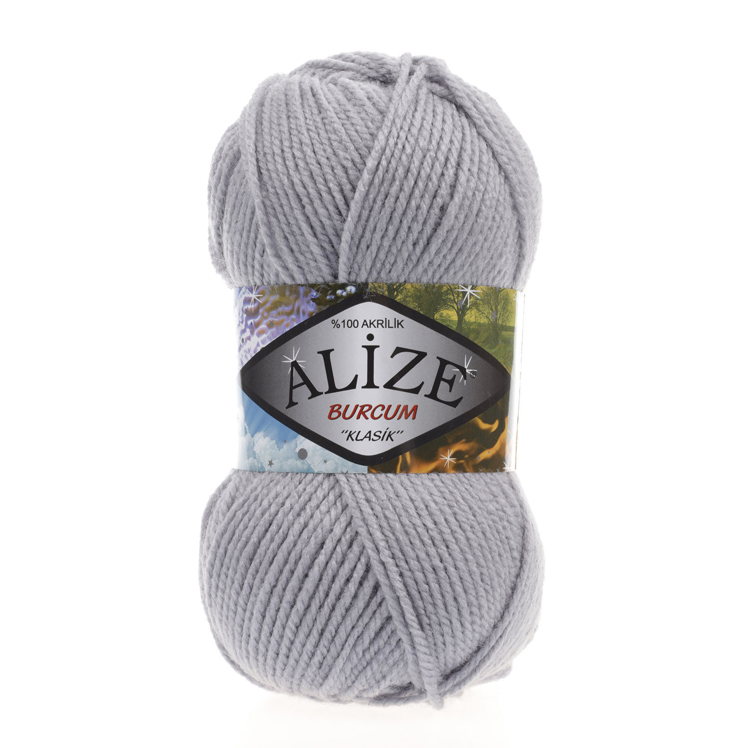 Пряжа Alize "Burcum Klasik" (100гр) цв.253 серебро