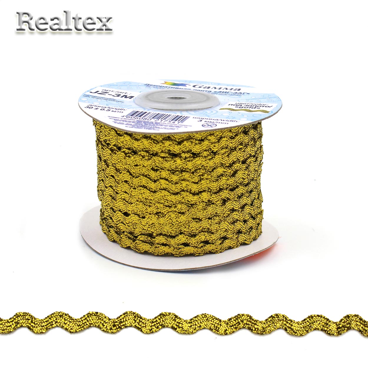 Тесьма"Вьюнчик" JZ-3M 3мм (30м) цв.золото