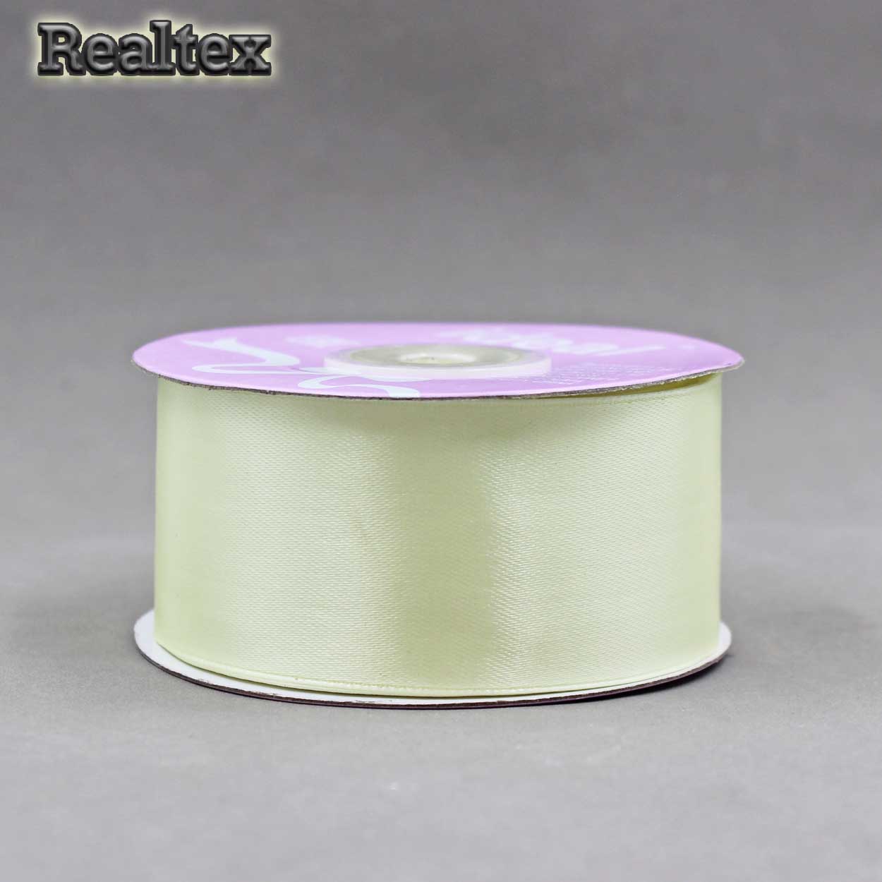 Лента атласная 38мм Realtex (27.4м) цв.3004 св.кремовый