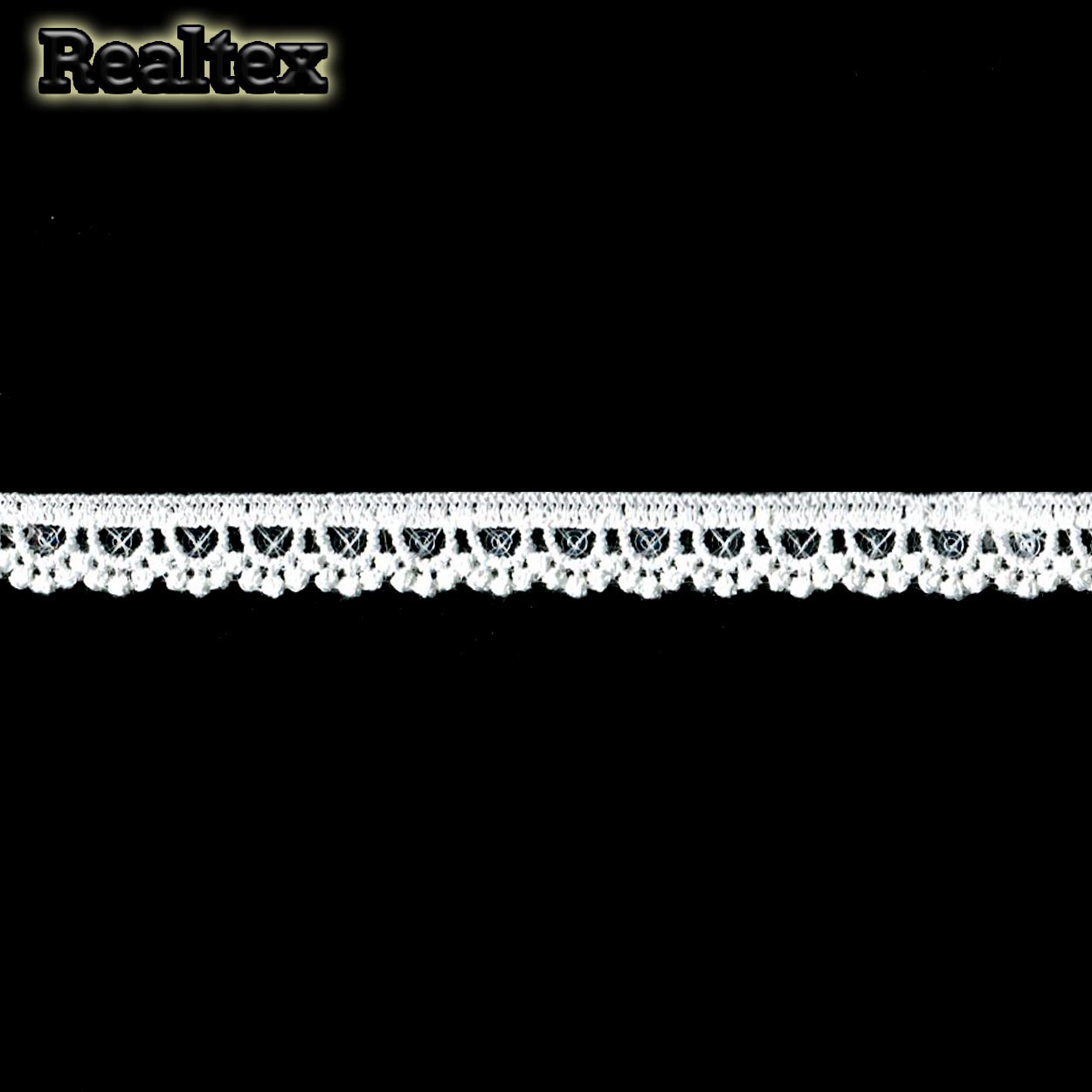 Кружево  гипюр  Realtex  10мм GH-141/П с пайетками (18,3м) цв.белый  