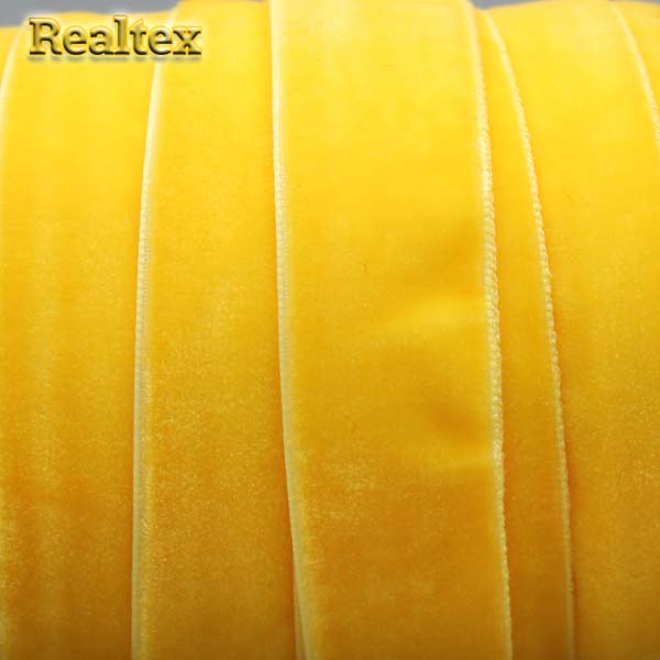 Лента бархатная УТ 20мм цв.8508 жёлтый