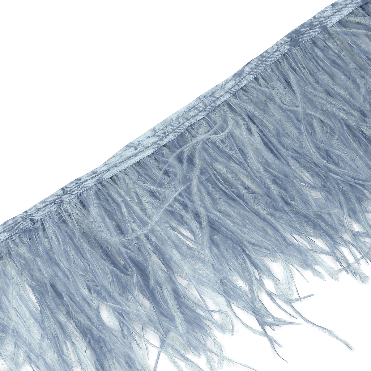 Перья на ленте Страус FBY-15-099 15см цв.серый