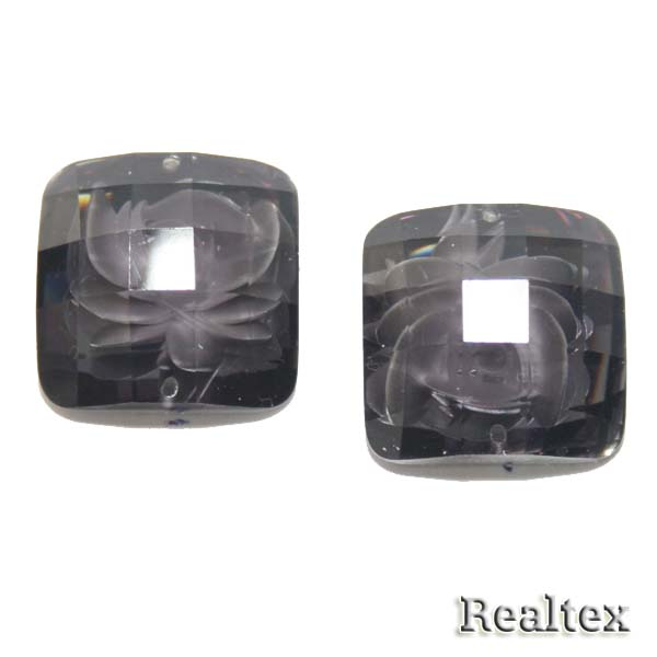 Стразы пластиковые пришивные AB-3 малые цв.т.серый 