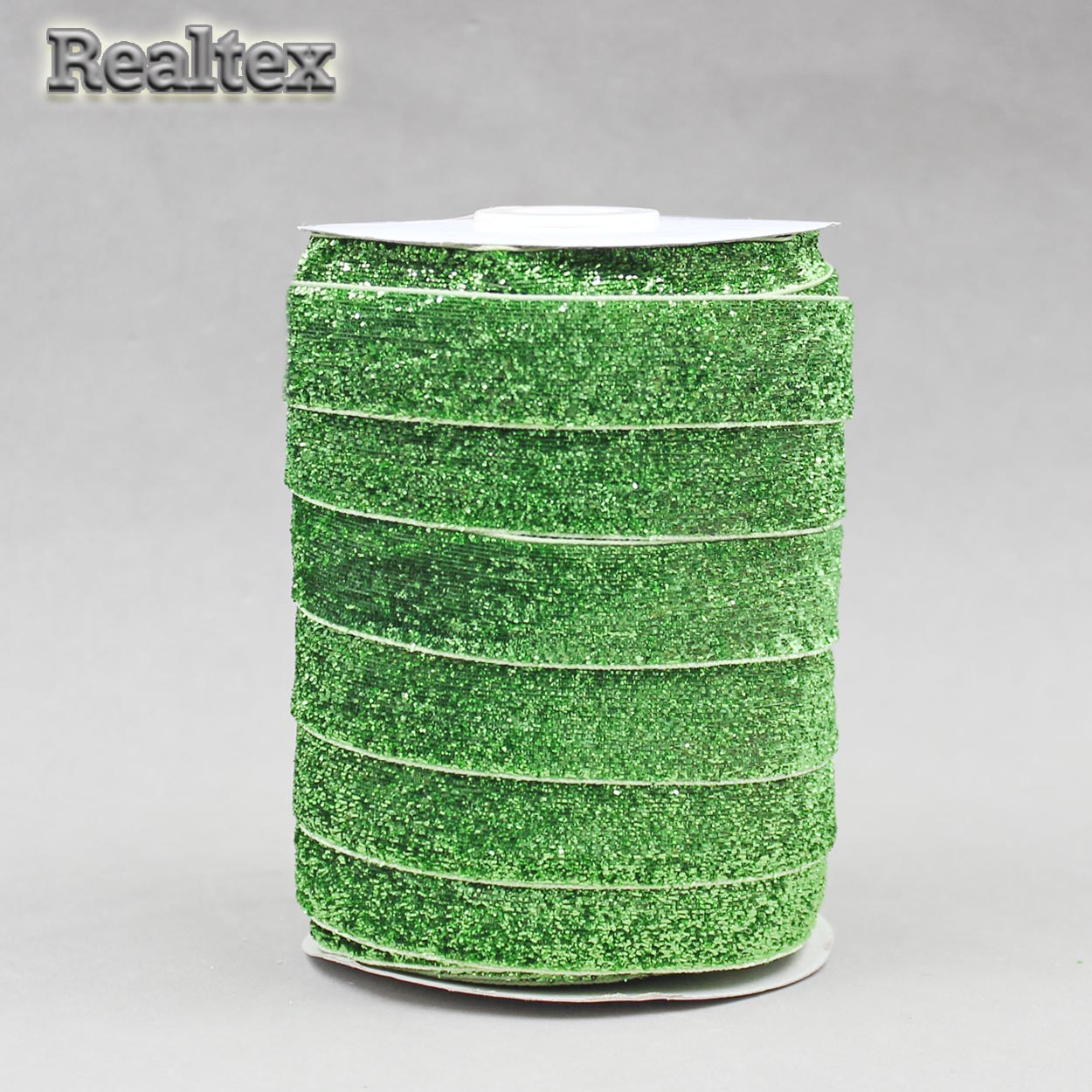 Лента бархатная люрекс RS 20мм цв.20 светло-зеленый