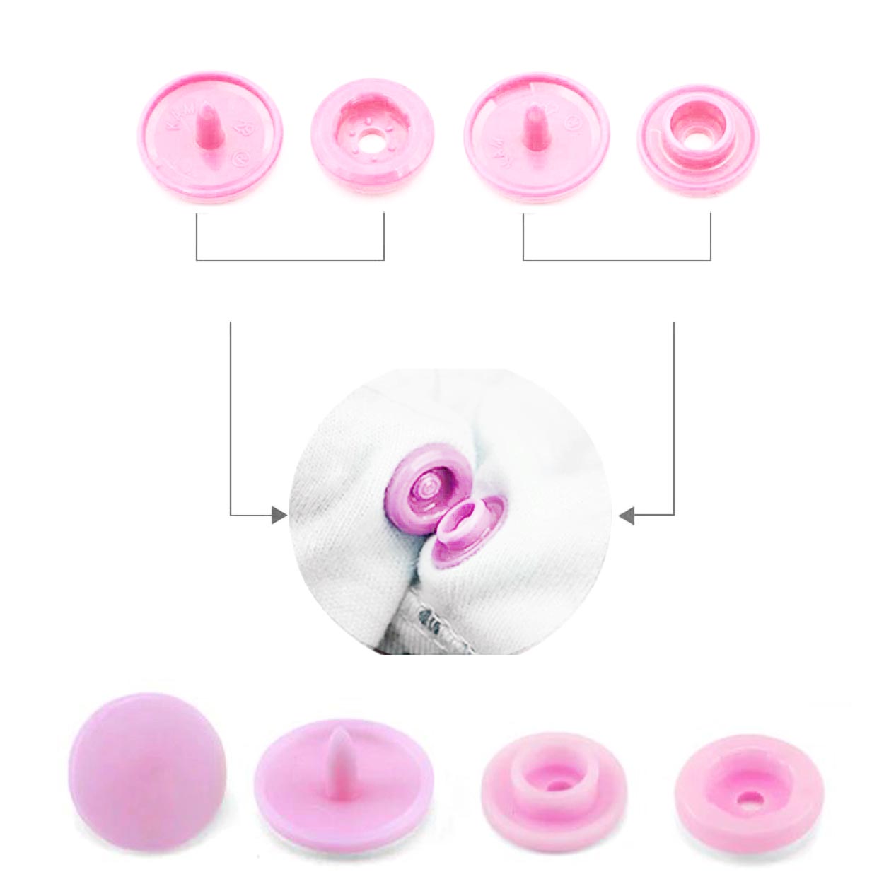 Кнопка рубашечная POM-10 пластик 10мм (100шт) цв.004 розовый