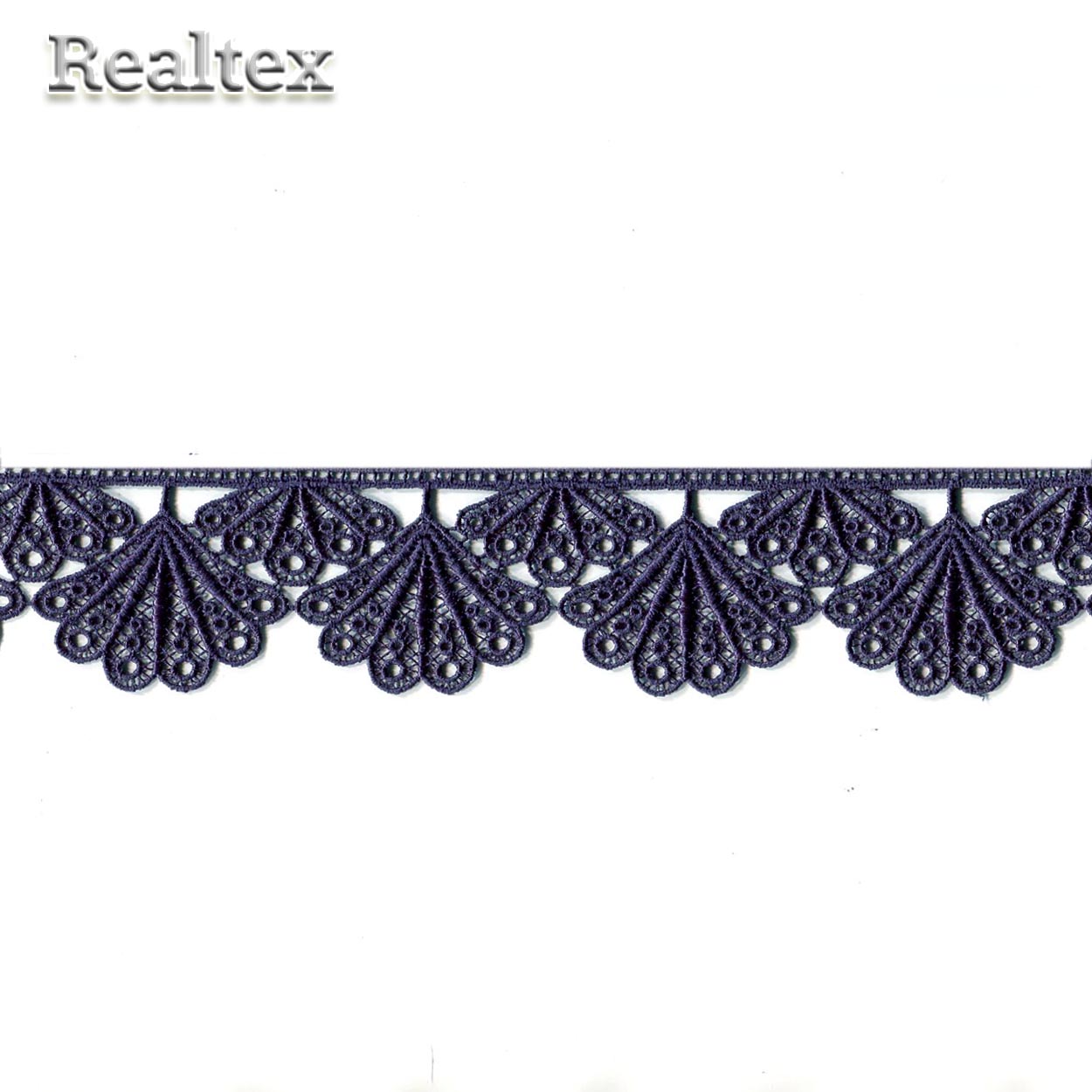 Кружево Realtex гипюр  50мм 8G8100 цв.темно-синий