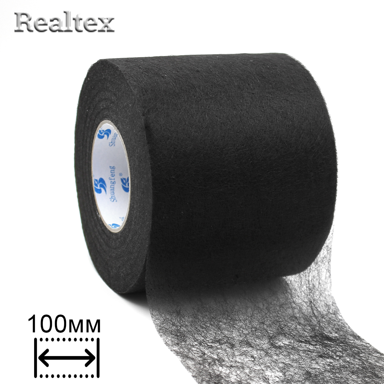 Паутинка 100мм Realtex (64м) цв.черный 