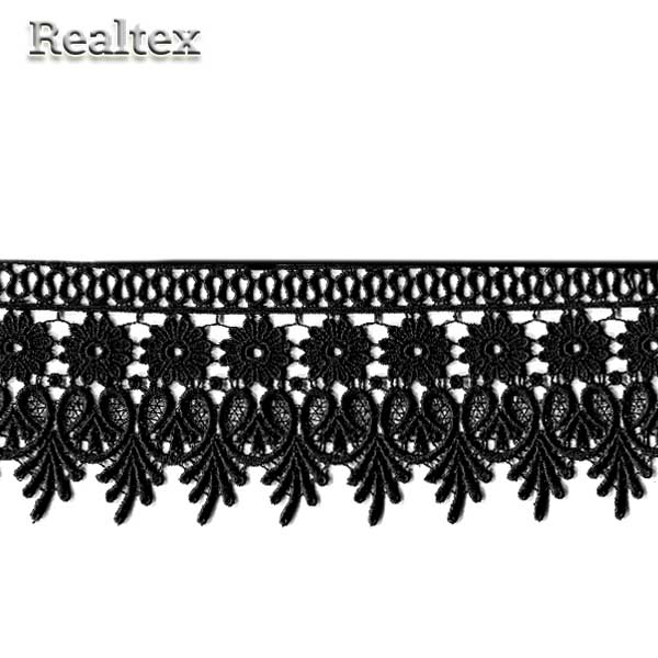 Кружево Realtex гипюр  90мм 4G4156 цв.черный