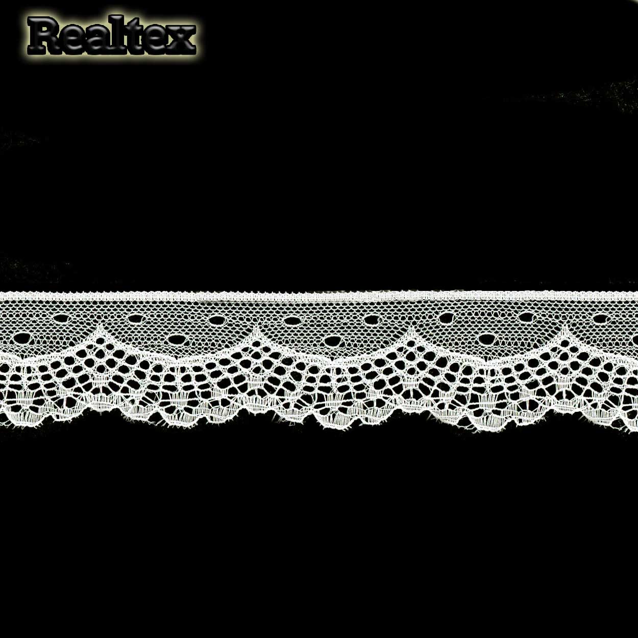 Кружево капроновое Реалтекс  40мм SC 299 (25м) цв.светло-молочный