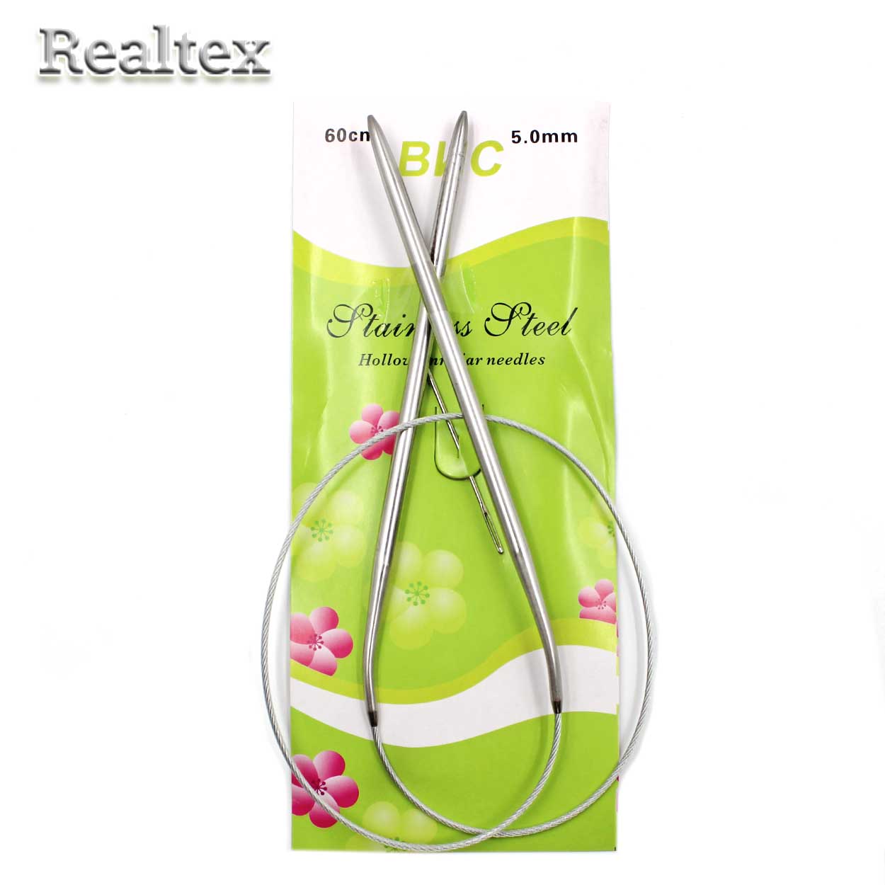 Спицы металл круговые на тросике Realtex 60см №5,0 (10шт) 