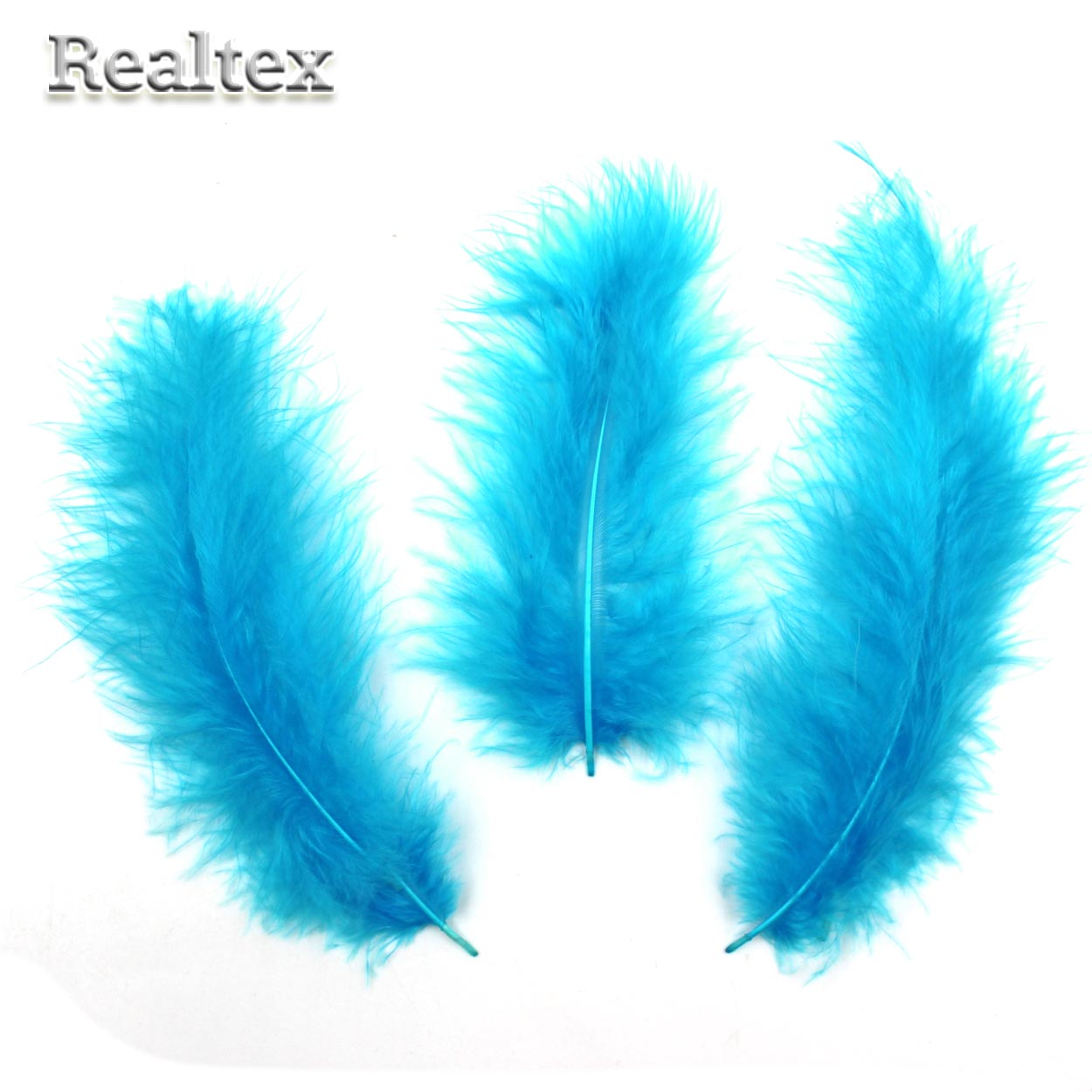 Перо Реалтекс Страуса 10-15 см цв.бирюзовый