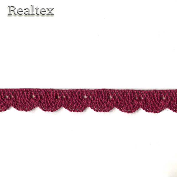 Кружево вязаное  13мм 13.01.103 цв.17 бордовый