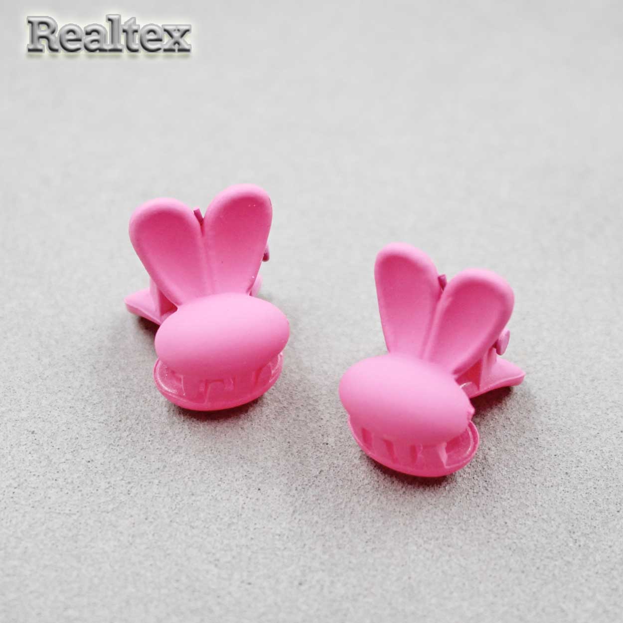 Заколка-краб мини 29552 "Зайка" (2шт) цв.розовый