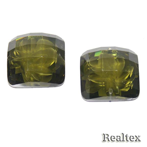 Стразы пластиковые пришивные AB-3 малые цв. хаки