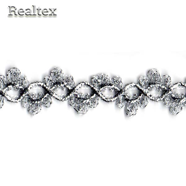 Тесьма металлизированная 22мм MTR-22 цв.серебро