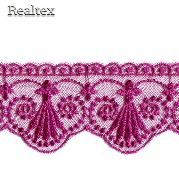 Кружево на сетке  50мм 51-4286 цв.885 фиолетовый