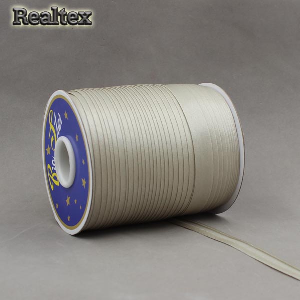 Косая бейка атласная 15мм (132м) цв.F307 светло-бежевый