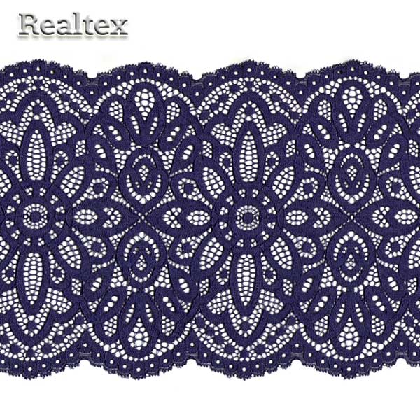 Кружево стрейч 195мм TBY L1189 цв.03 тёмно-синий