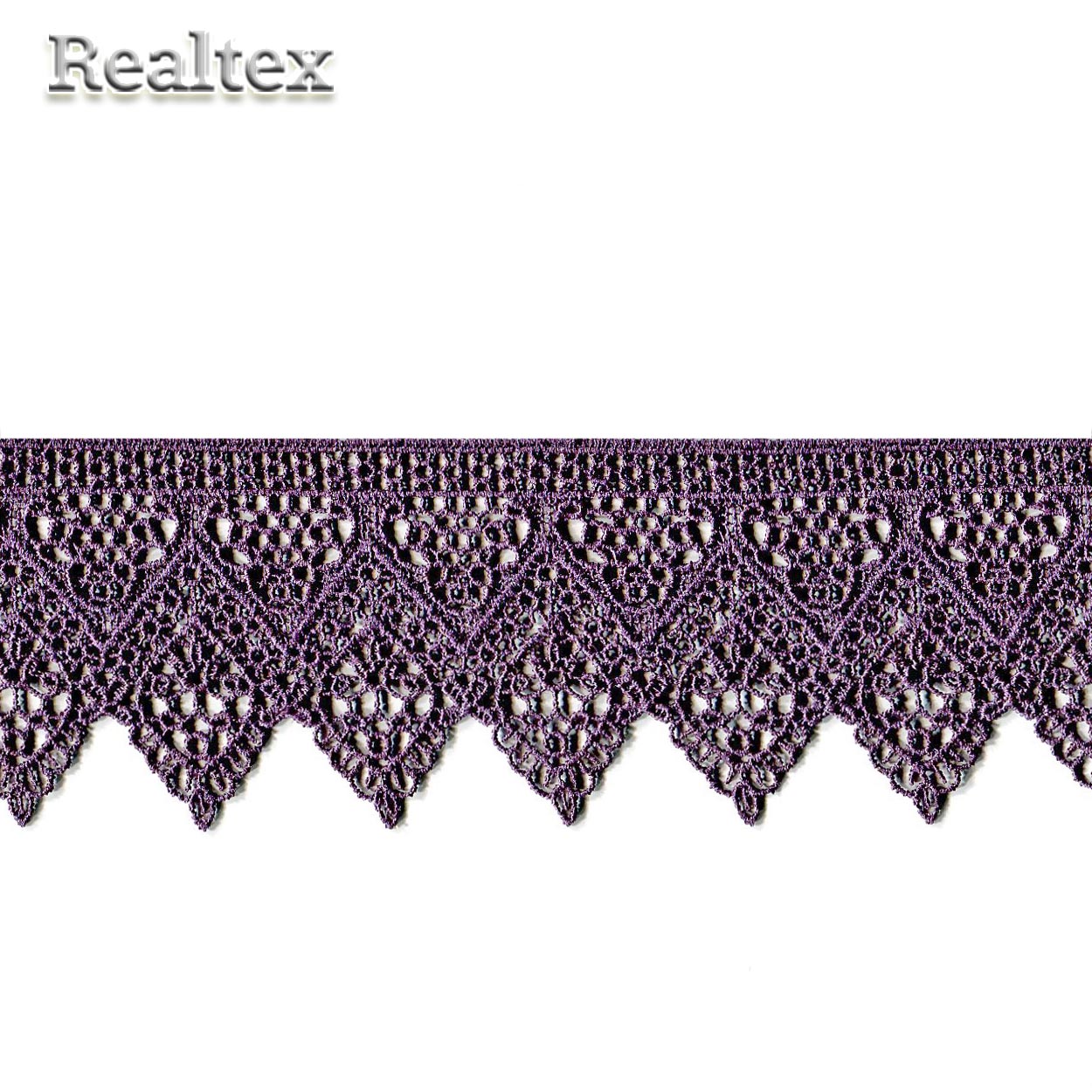 Кружево  гипюр  Realtex  51мм LF-92068 цв.18А черничный йогурт