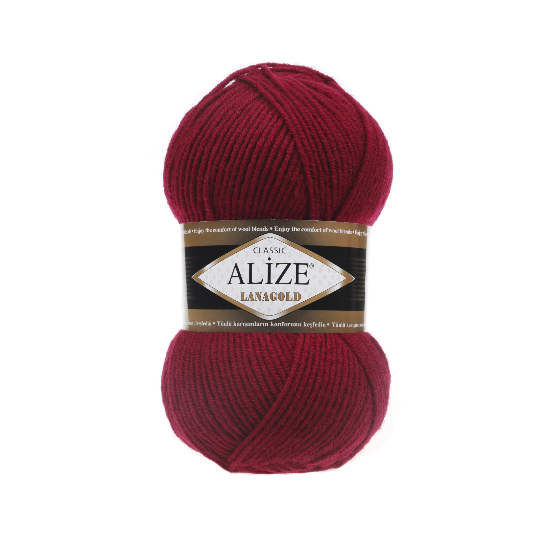 Пряжа Alize "Lana Gold" (0,5кг) цв.390 вишня